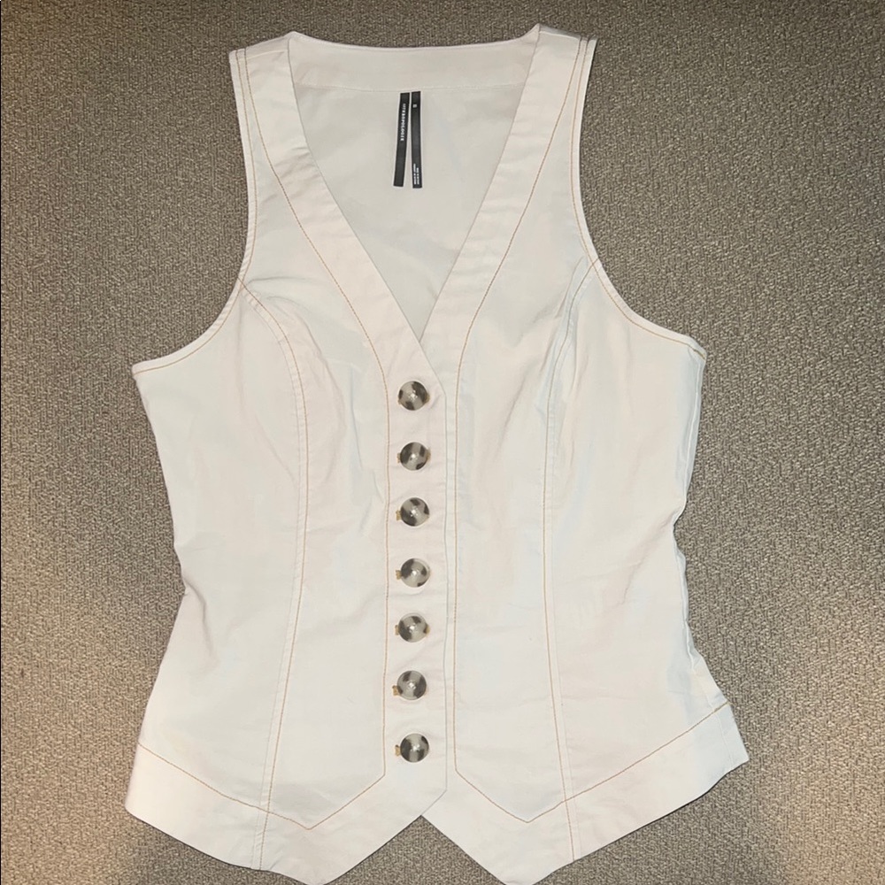 Anthropologie Neutral White Vest/Top
